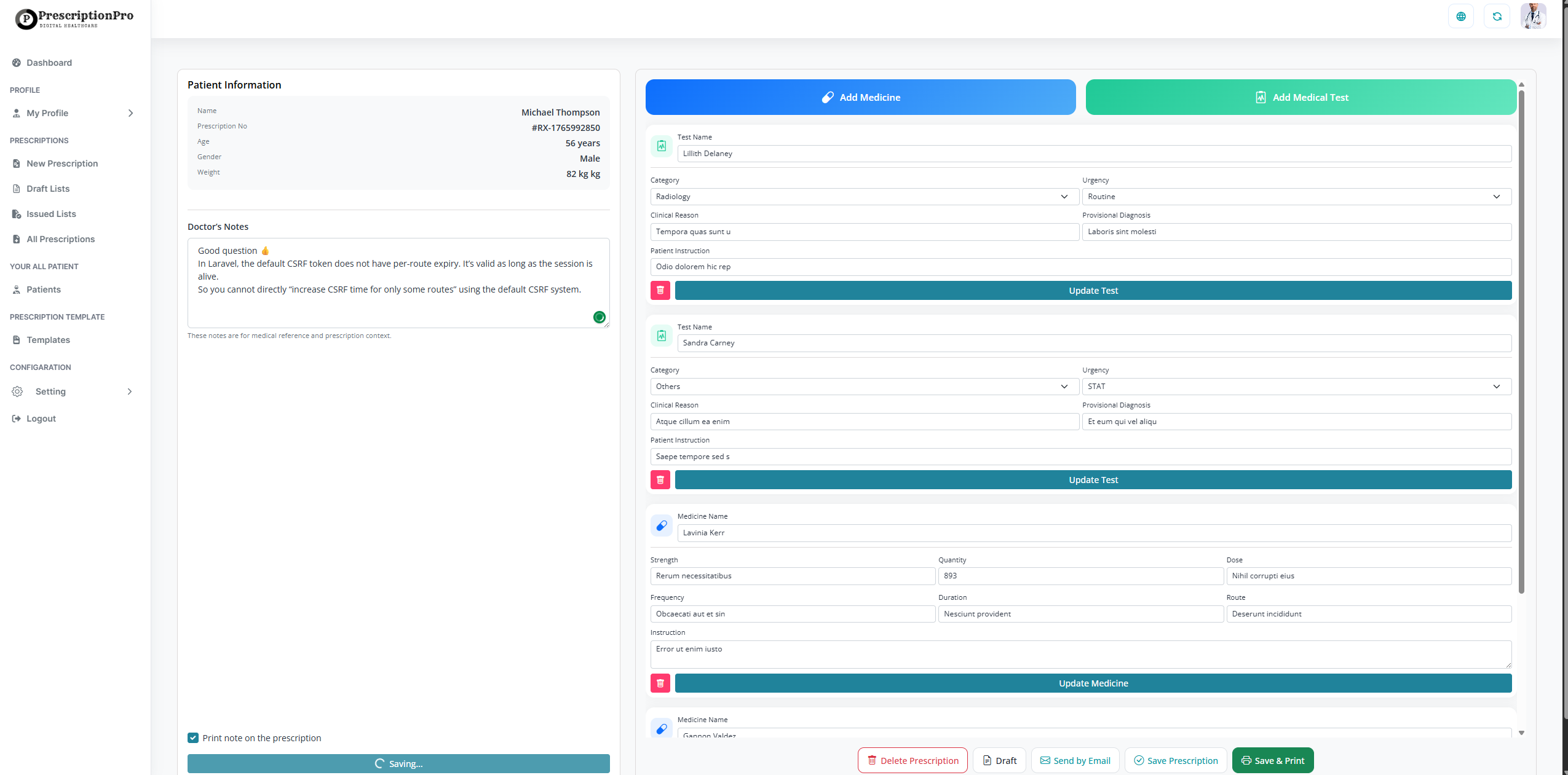 Prescription Builder